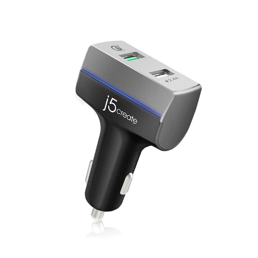 J5create 2-Port USB QC 3.0 Car Charger - JUPV20