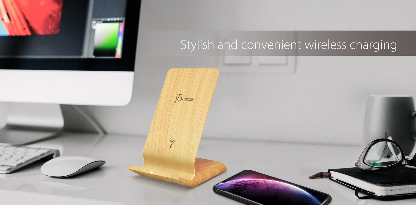 J5create Mightywave 10W 2-Coil Wireless Fast Charger - JUPW1102W