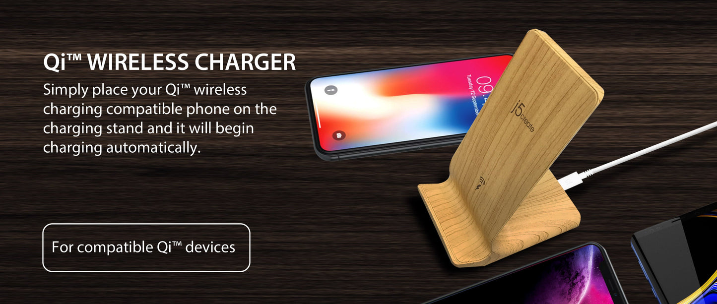 J5create Mightywave 10W 2-Coil Wireless Fast Charger - JUPW1102W