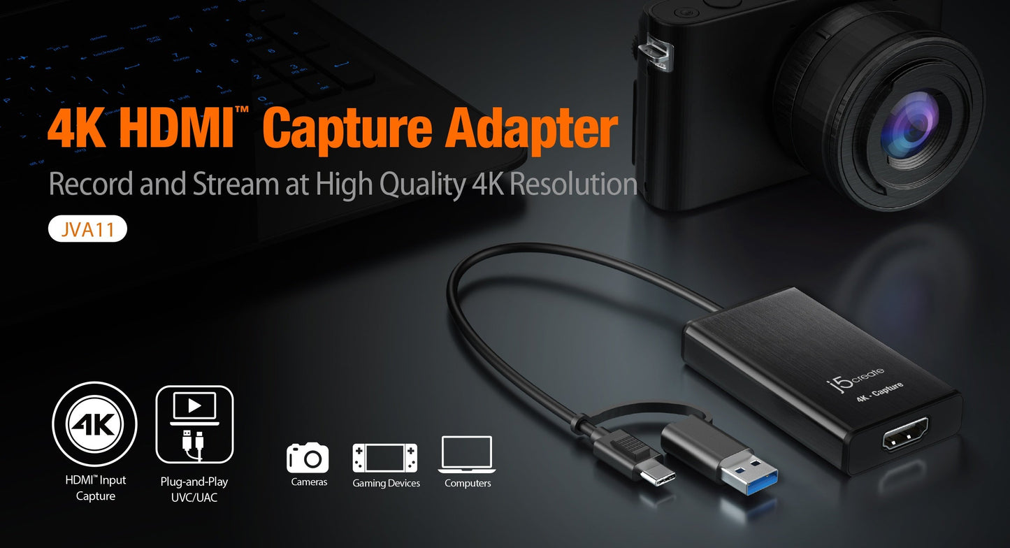 J5create 4K HDMI Capture Adapter - JVA11