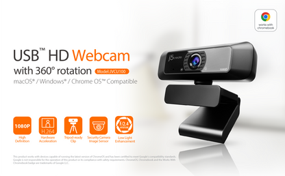 J5create USB HD Webcam with 360° Rotation - JVCU100