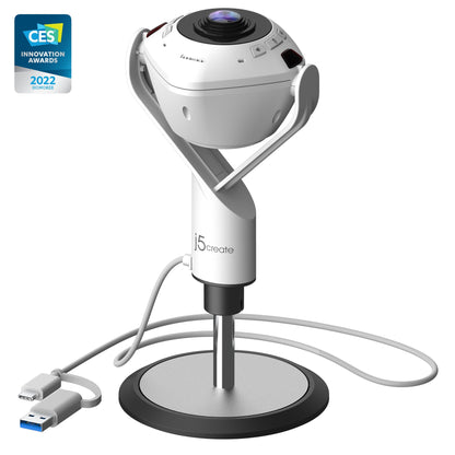 J5create 360° AI-Powered Webcam with Speakerphone - JVU368
