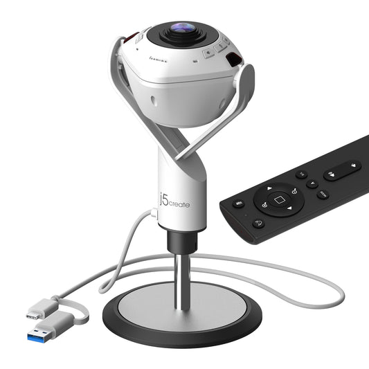 J5create 360° AI-Powered Webcam with Speakerphone - JVU368
