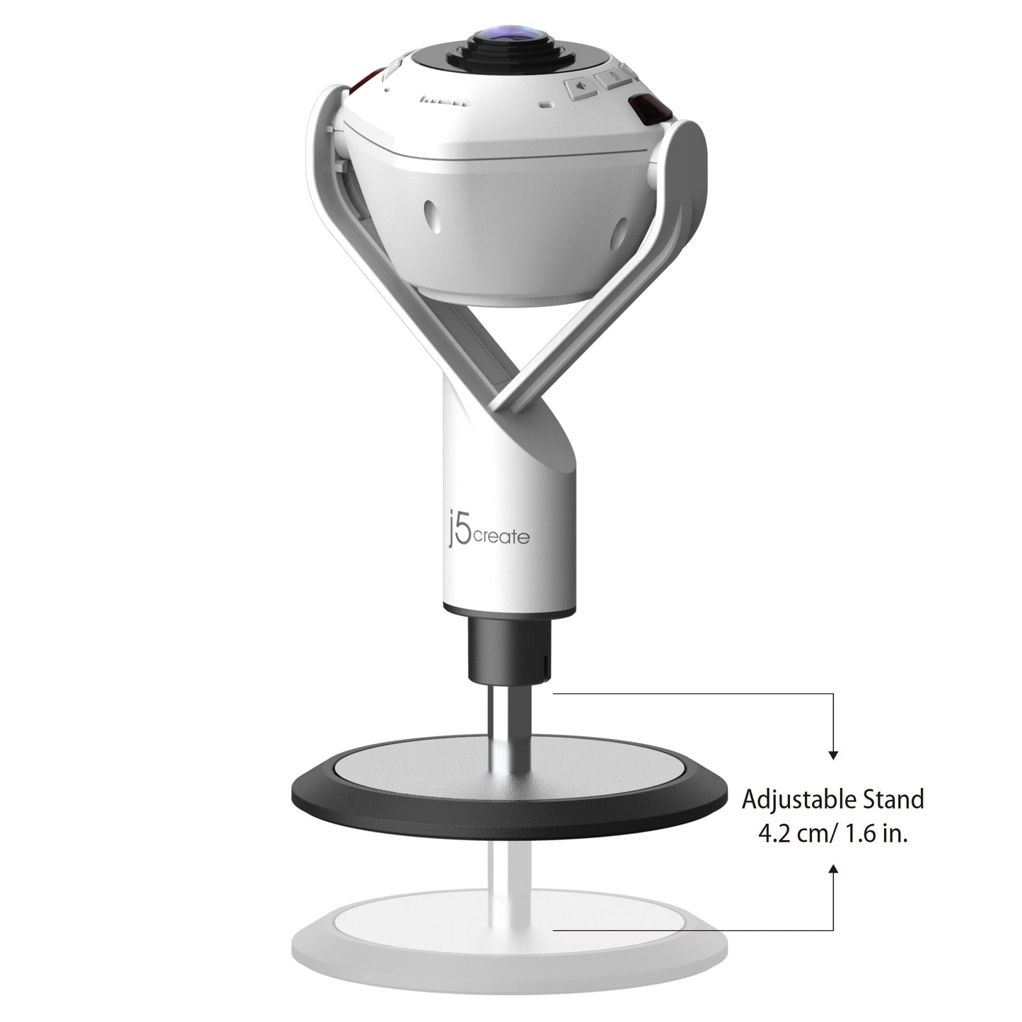 J5create 360° AI-Powered Webcam with Speakerphone - JVU368