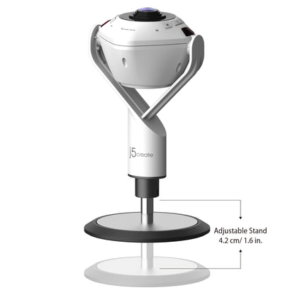 J5create 360° AI-Powered Webcam with Speakerphone - JVU368