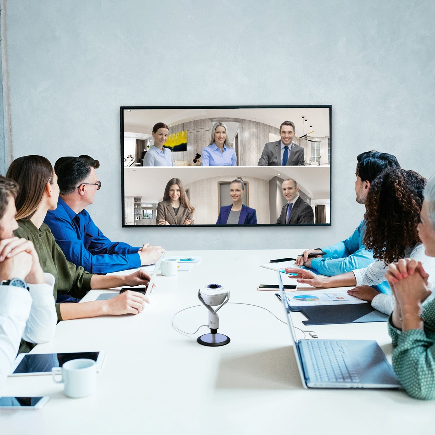 J5create 360° AI-Powered Webcam with Speakerphone - JVU368