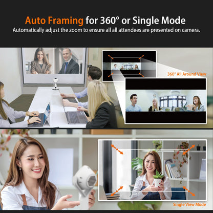 J5create 360° AI-Powered Webcam with Speakerphone - JVU368