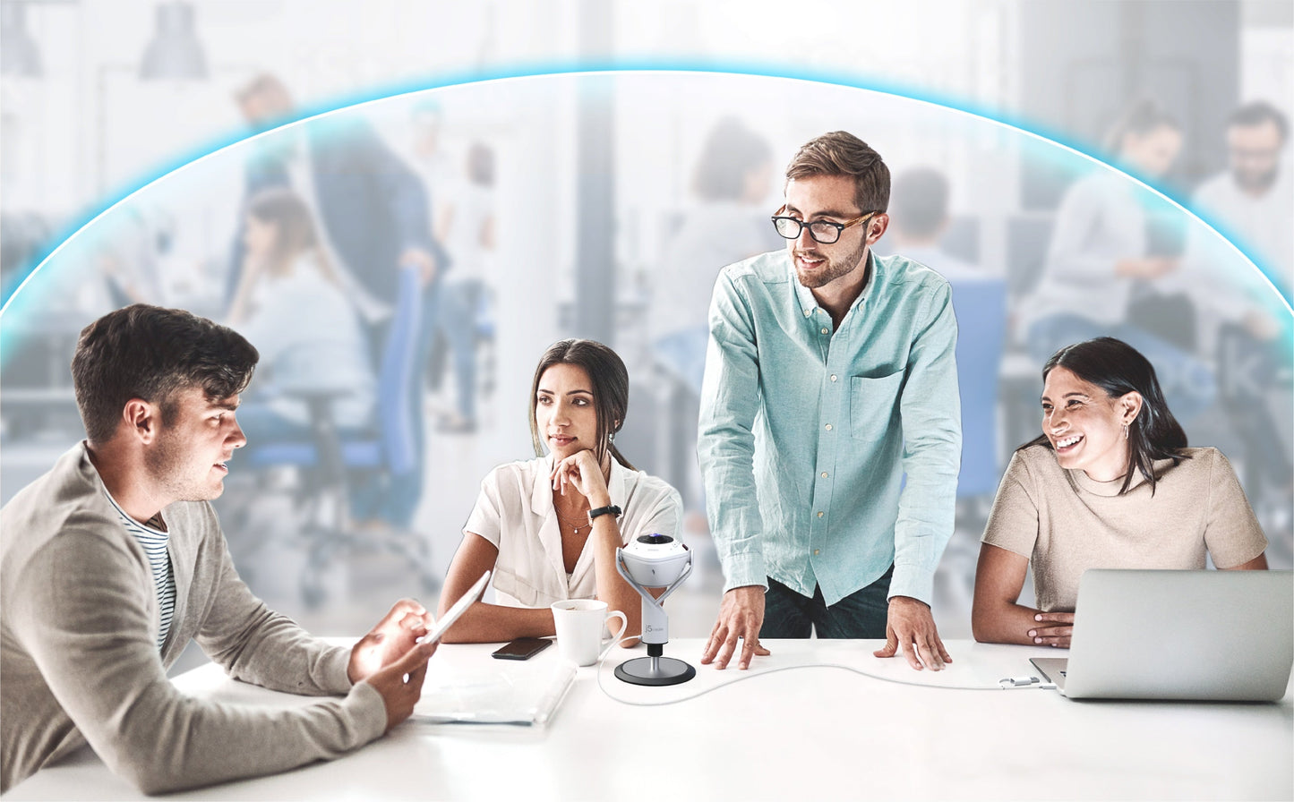 J5create 360° AI-Powered Webcam with Speakerphone - JVU368