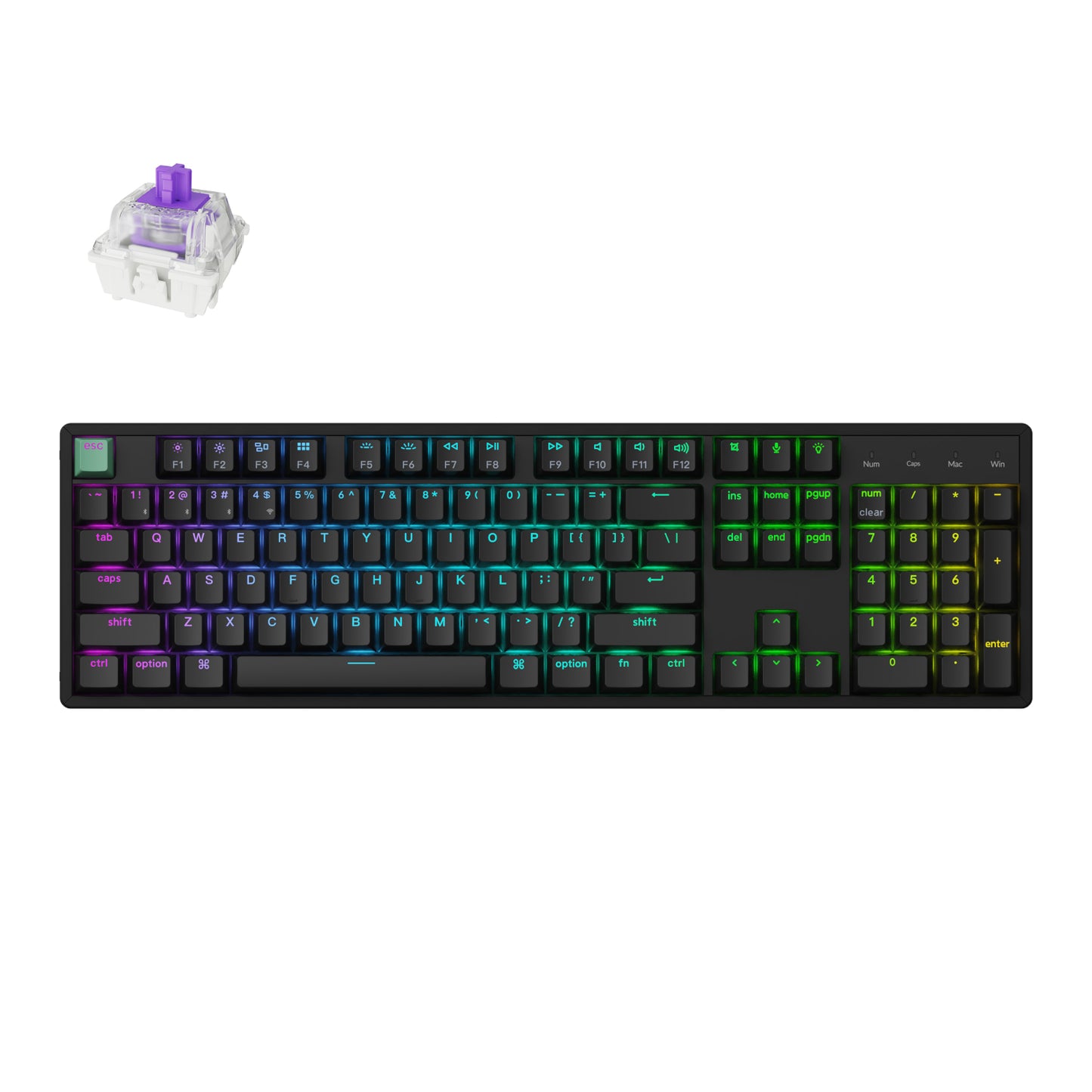 Keychron K10 HE 100% Hot-Swap Gateron Dbl-Rail Nebula Switch RGB Wireless Keyboard – Black