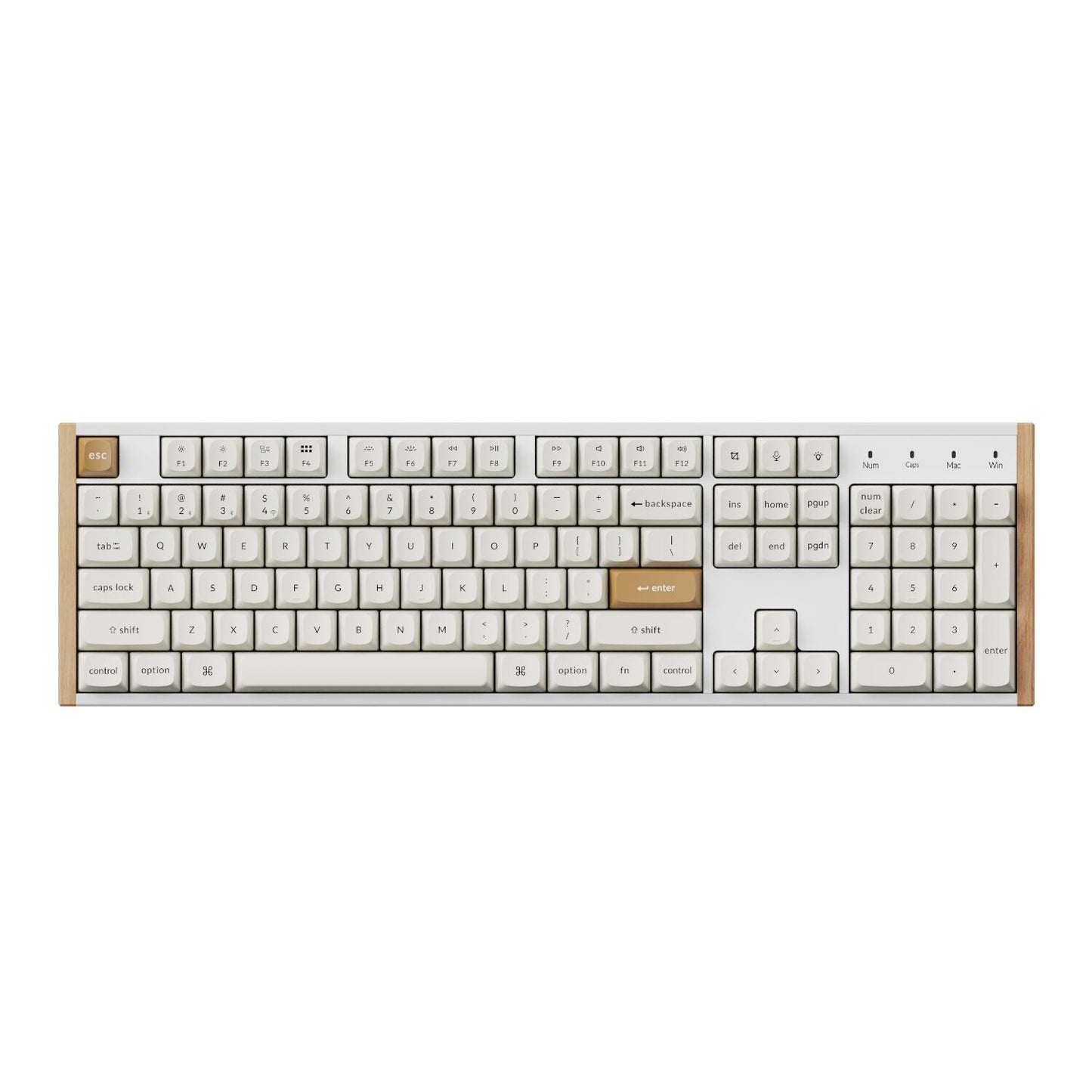 Keychron K10 HE Special Edition Full-size Hot-Swap Gateron Dbl-Rail Nebula Switch RGB Wireless Keyboard – White (Wood + Al)