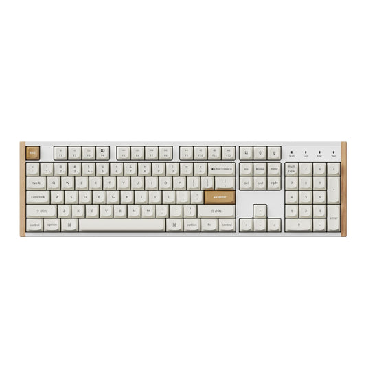 Keychron K10 HE Special Edition Full-size Hot-Swap Gateron Dbl-Rail Nebula Switch RGB Wireless Keyboard – White (Wood + Al)