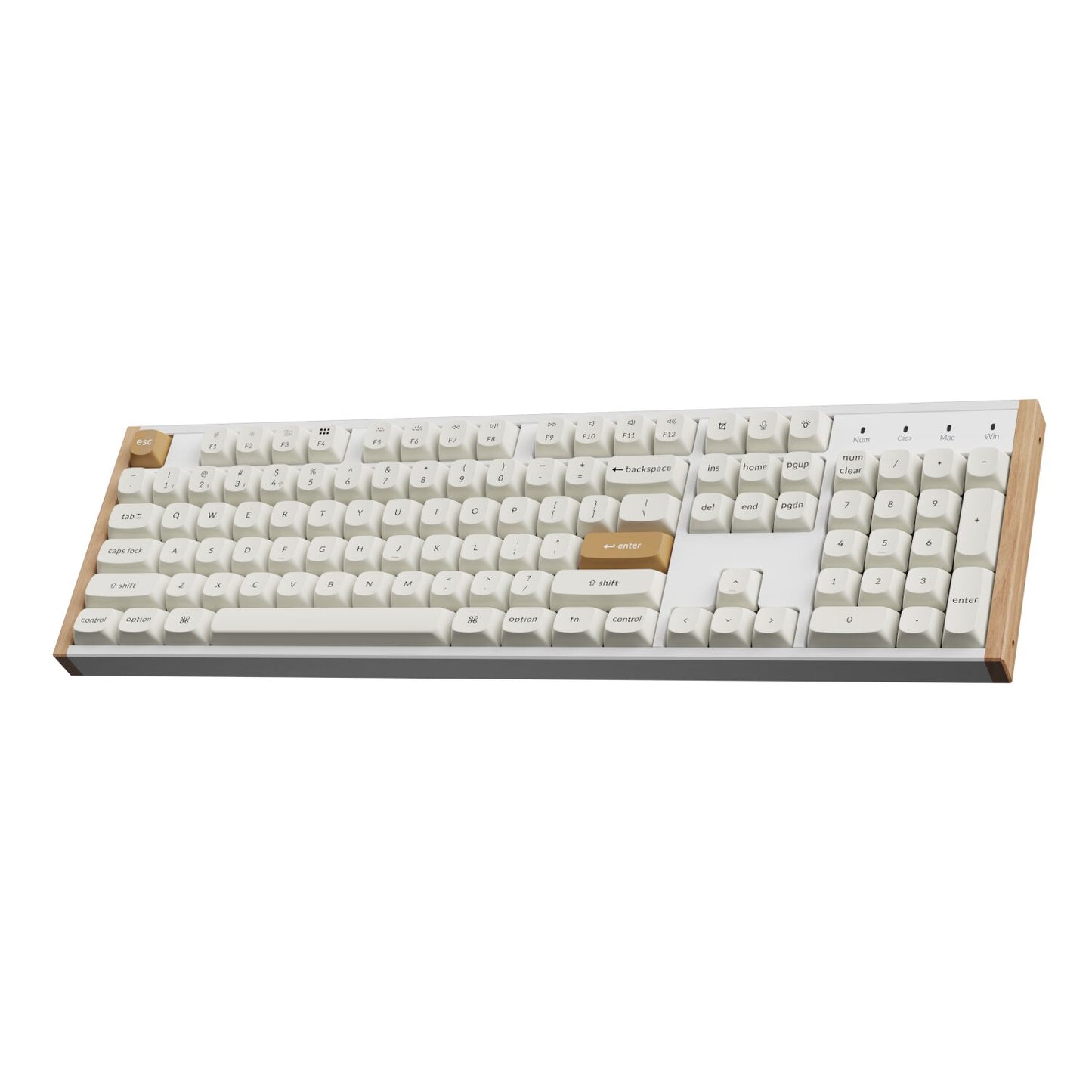 Keychron K10 HE Special Edition Full-size Hot-Swap Gateron Dbl-Rail Nebula Switch RGB Wireless Keyboard – White (Wood + Al)