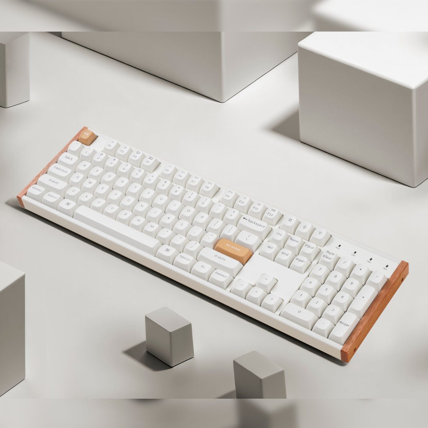 Keychron K10 HE Special Edition Full-size Hot-Swap Gateron Dbl-Rail Nebula Switch RGB Wireless Keyboard – White (Wood + Al)