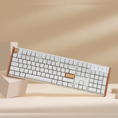 Keychron K10 HE Special Edition Full-size Hot-Swap Gateron Dbl-Rail Nebula Switch RGB Wireless Keyboard – White (Wood + Al)