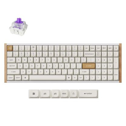 Keychron K4 HE 96% Hot-Swap RGB Wireless Keyboard – White, Wood and Aluminium
