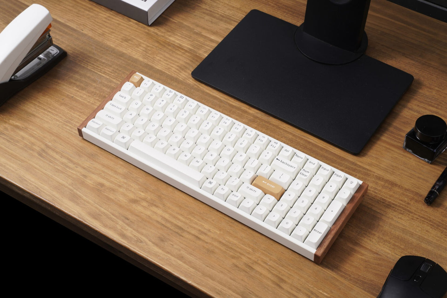 Keychron K4 HE 96% Hot-Swap RGB Wireless Keyboard – White, Wood and Aluminium