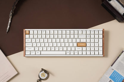 Keychron K4 HE 96% Hot-Swap RGB Wireless Keyboard – White, Wood and Aluminium