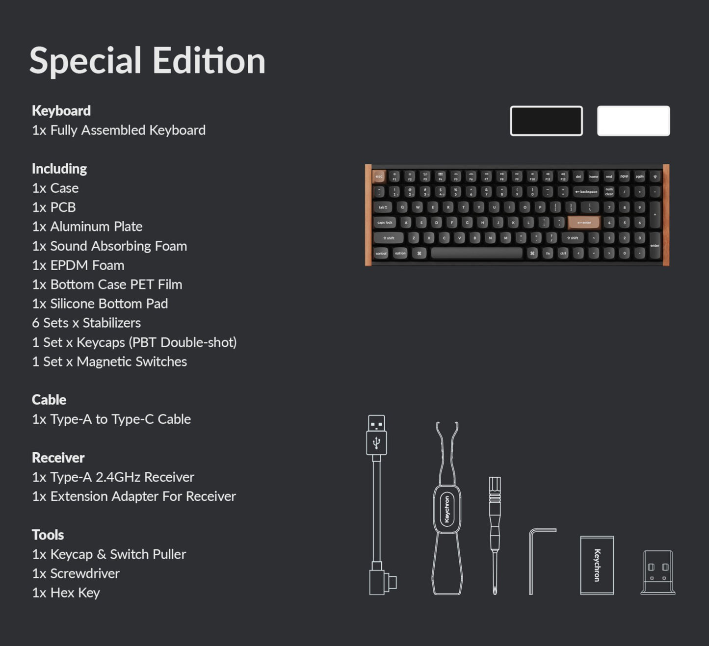 Keychron K4 HE 96% Hot-Swap RGB Wireless Keyboard – White, Wood and Aluminium