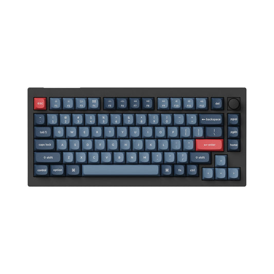 Keychron V1 Max QMK/VIA Wireless Custom Mechanical Keyboard | RED Switches – Black