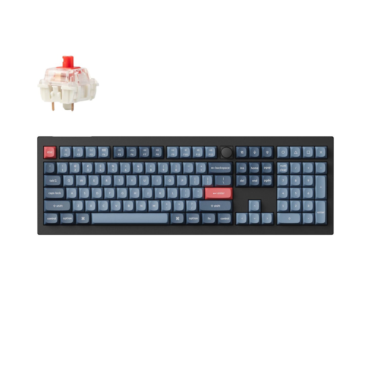 Keychron V6 Max QMK/VIA RED Wireless Custom Mechanical Keyboard | RED Switch – Black