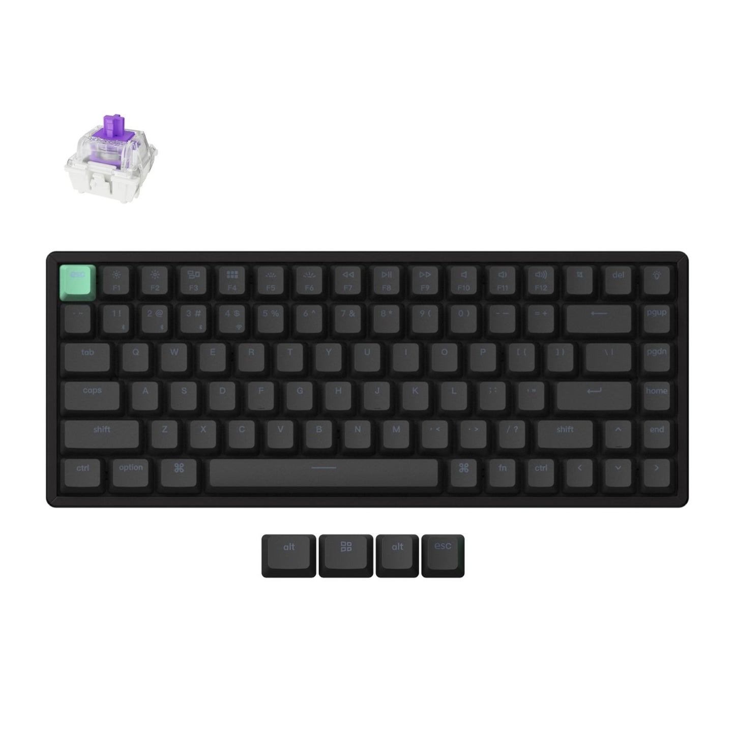 Keychron K2 HE Wireless Magnetic Keyboard - NEBULA Switch, Black