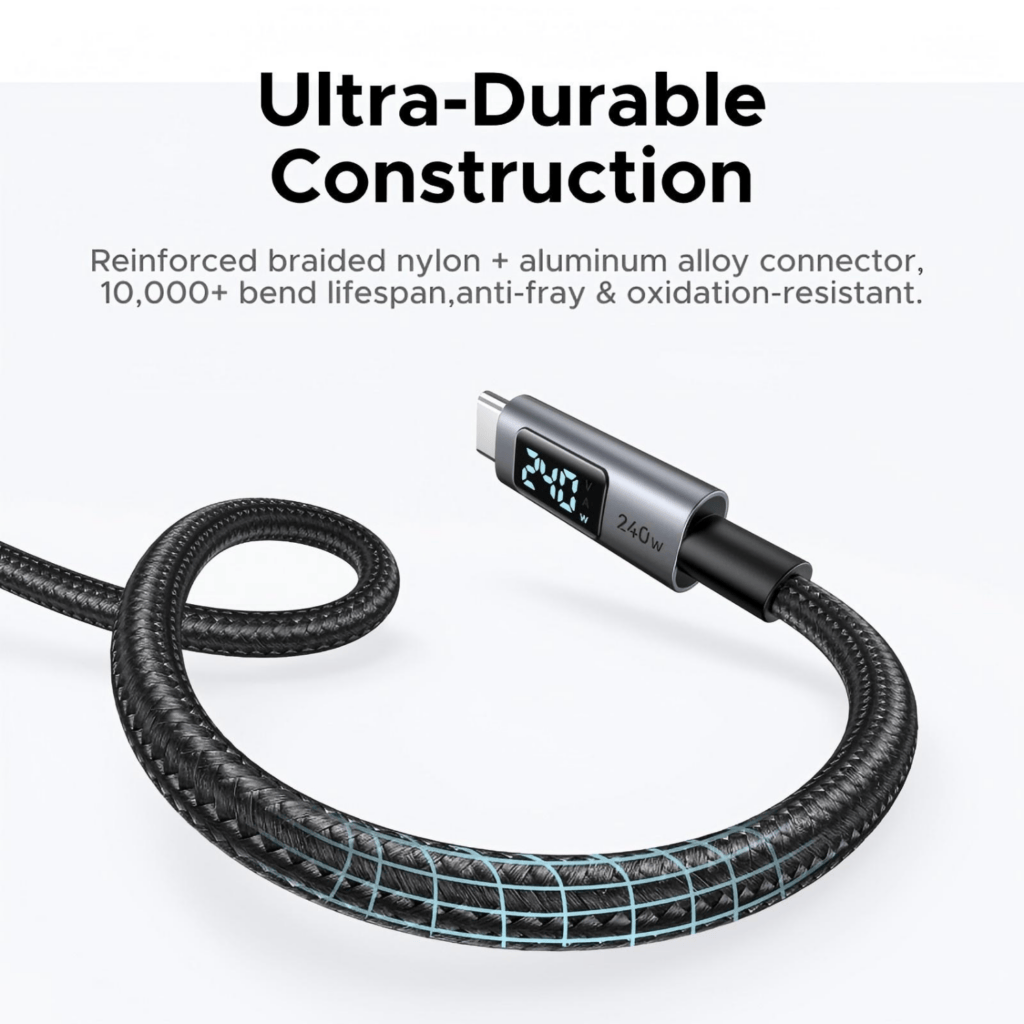 UGREEN 240W USB Type-C Cable with LED Display 1M