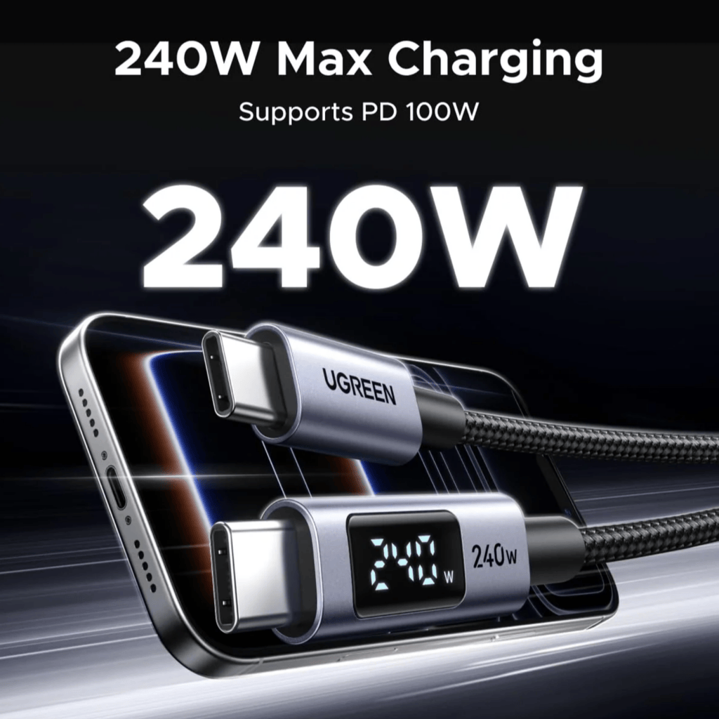 UGREEN 240W USB Type-C Cable with LED Display 1M