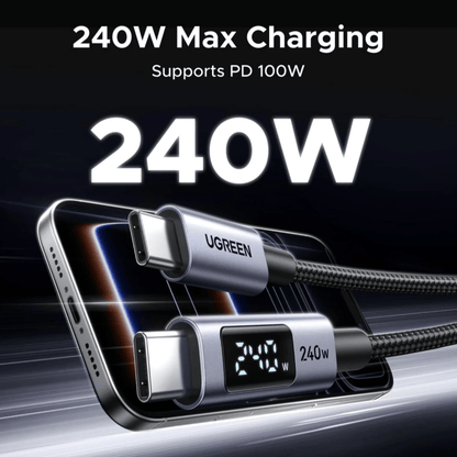 UGREEN 240W USB Type-C Cable with LED Display 1M