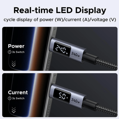 UGREEN 240W USB Type-C Cable with LED Display 2M