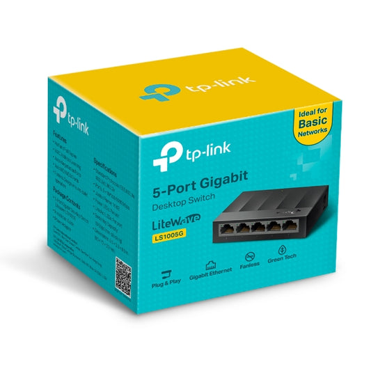 TP-Link  5-Port 10/100/1000Mbps Desktop Switch - LS1005G