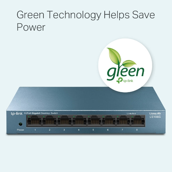 TP-Link 8-Port 10/100/1000Mbps Desktop Switch - LS108G