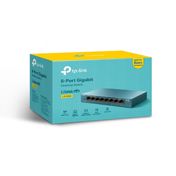 TP-Link 8-Port 10/100/1000Mbps Desktop Switch - LS108G