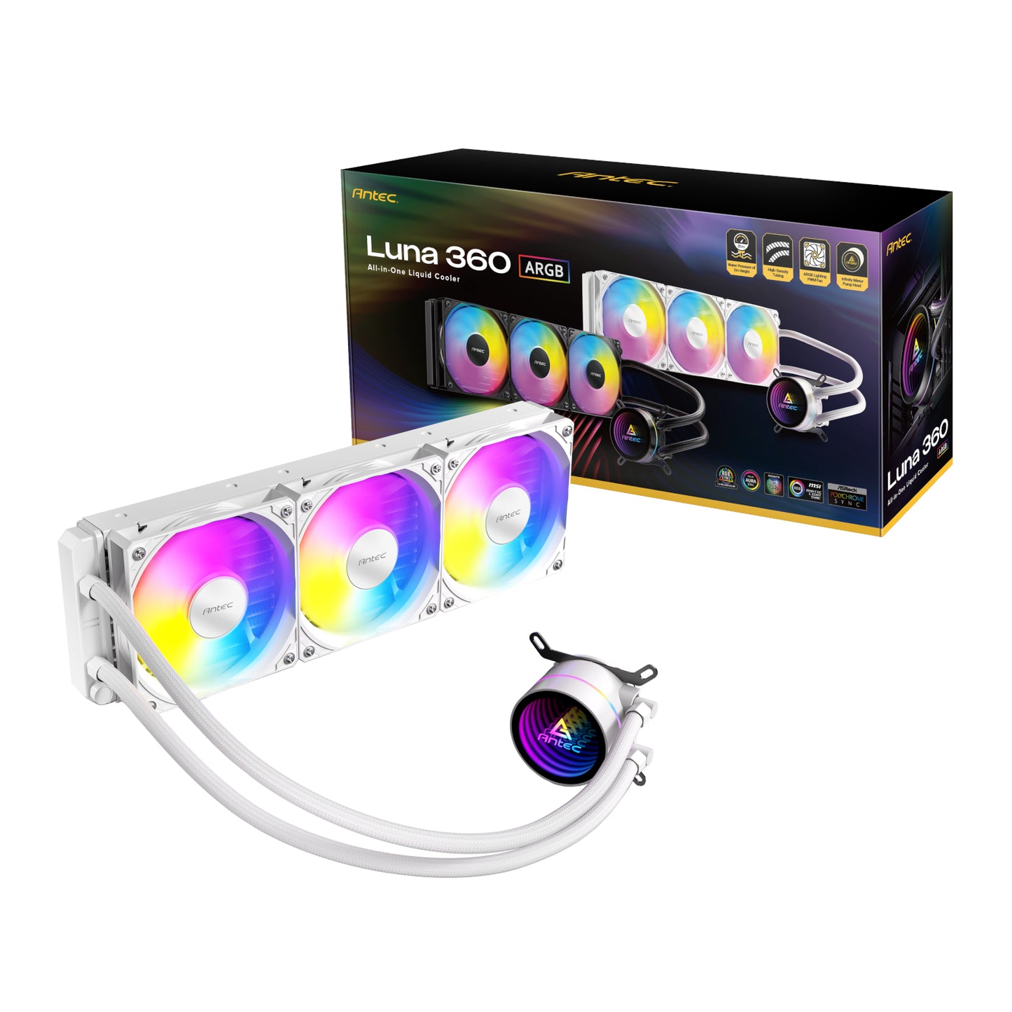 Antec Luna 360 ARGB CPU Liquid Cooler – White