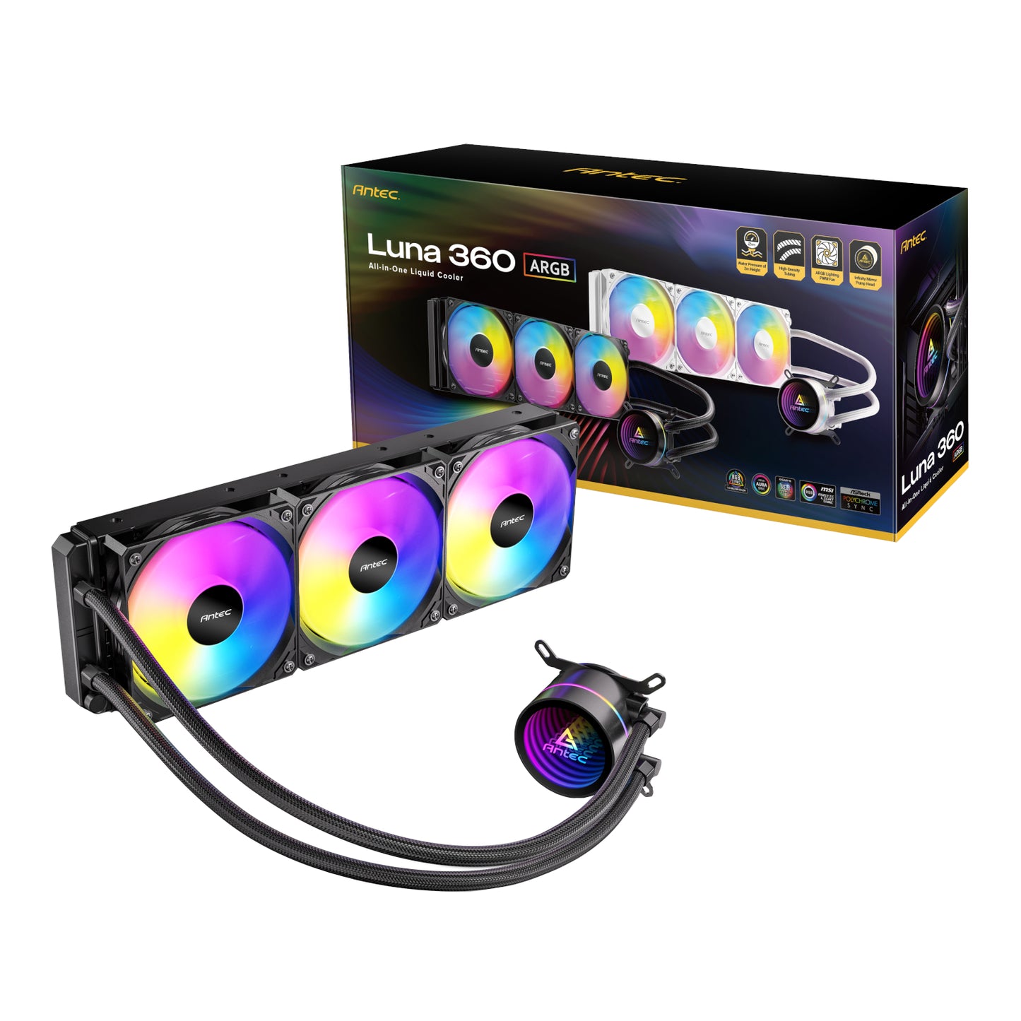 Antec Luna 360 ARGB CPU Liquid Cooler – Black