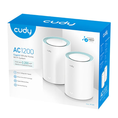 Cudy Dual Band WiFi 5 1200Mbps Gigabit Mesh 2 Pack | M1300 (2-Pack)