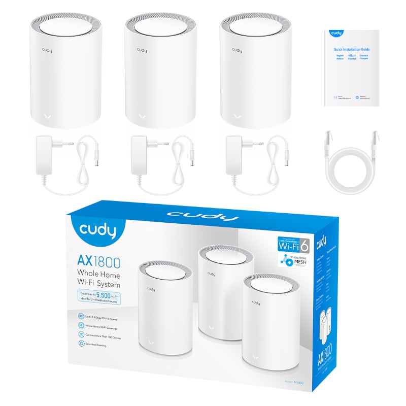 Cudy M1800 AX1800 Wi-Fi 6 Mesh Kit 3-Pack