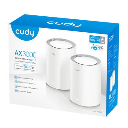 Cudy Dual Band WiFi 6 3000Mbps Multi-Gigabit Mesh 2-Pack | M3000 (2-Pack)