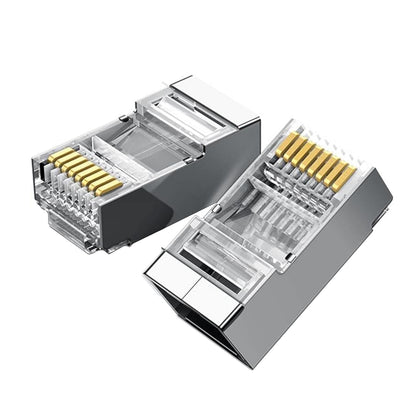 UGREEN NW111 RJ45 Cat6 Ethernet Network Head 100 Pack – Silver/Transparent