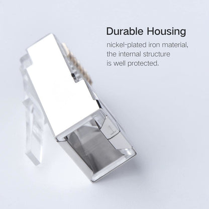 UGREEN NW111 RJ45 Cat6 Ethernet Network Head 100 Pack – Silver/Transparent