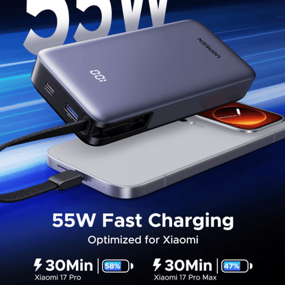UGREEN Nexode Power Bank 20000mAh 55W with built-in USB Type-C Cable