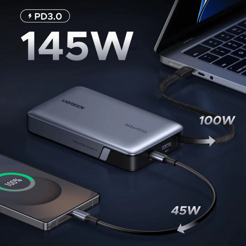 UGREEN Nexode 145W 20000mAh Power Bank with built-in USB Type-C Cable