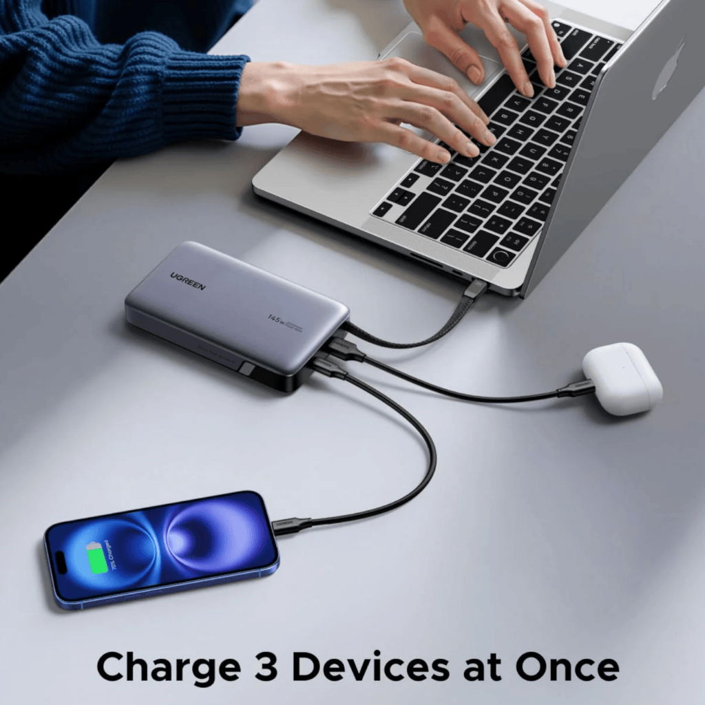 UGREEN Nexode 145W 20000mAh Power Bank with built-in USB Type-C Cable