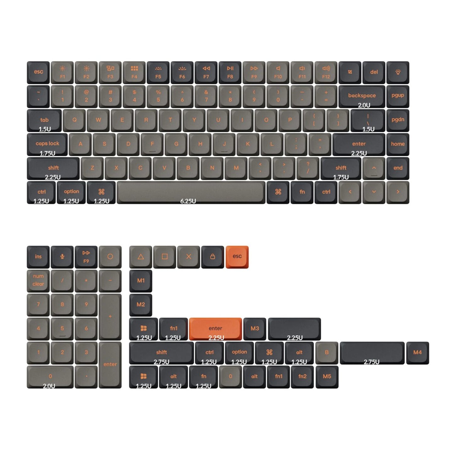 Keychron PBT LSA Carbon Keycap Set V2 – Low Profile