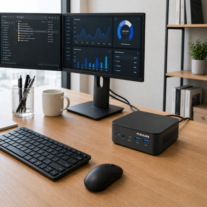PCBuilder CUBE Intel Core 3-100U 12GB DDR5 512GB Windows 11 Pro Mini PC