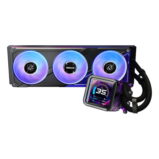 ASRock Phantom Gaming 360 LCD All-in-one Liquid CPU Cooler – Black