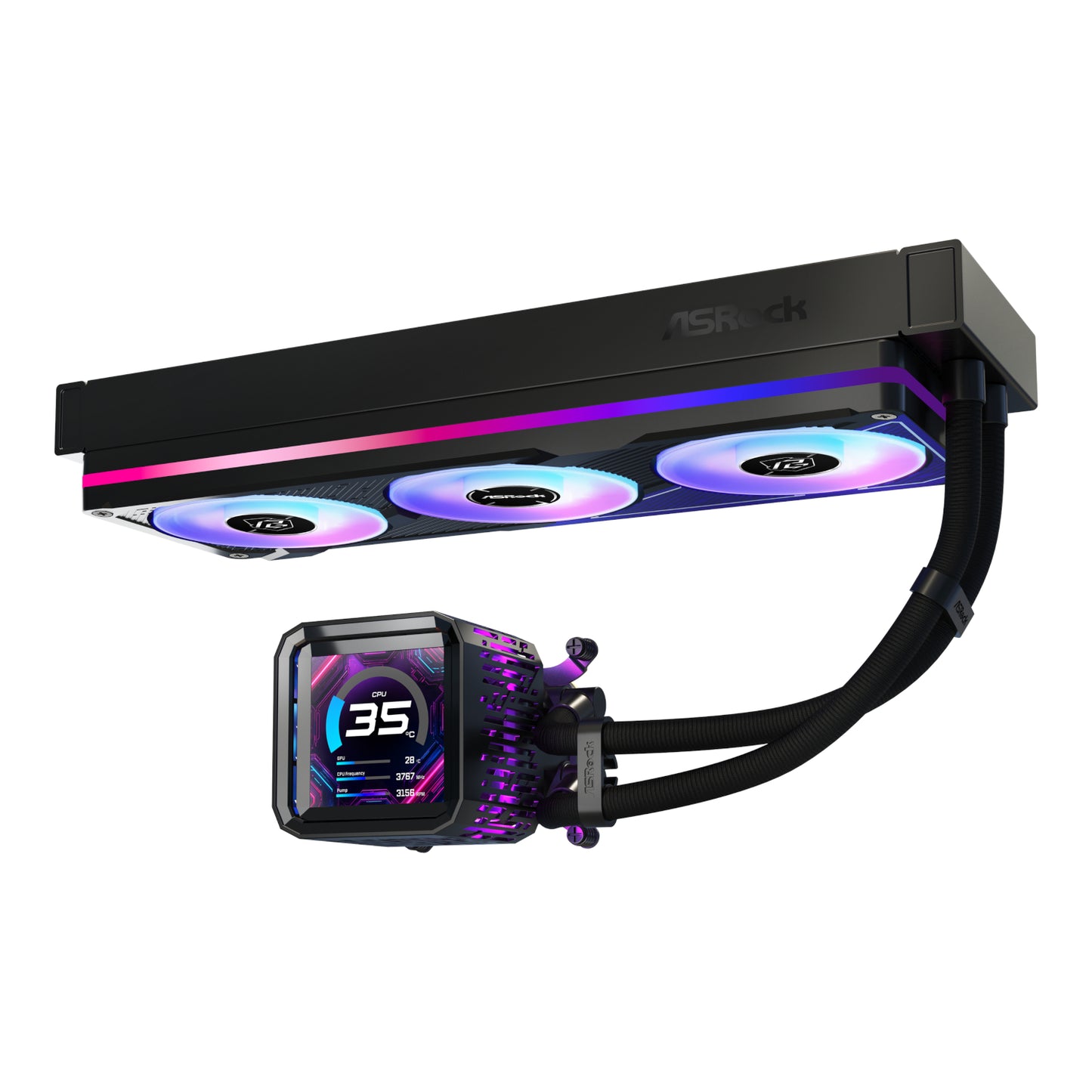 ASRock Phantom Gaming 360 LCD All-in-one Liquid CPU Cooler – Black