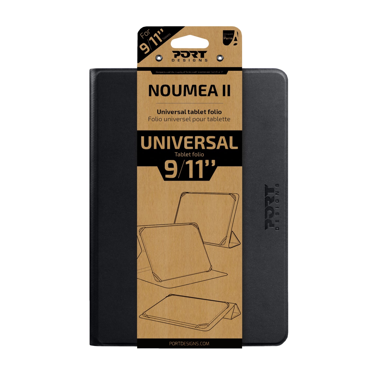 Port Designs Noumea II Universal 9/11″ Tablet Folio – Black