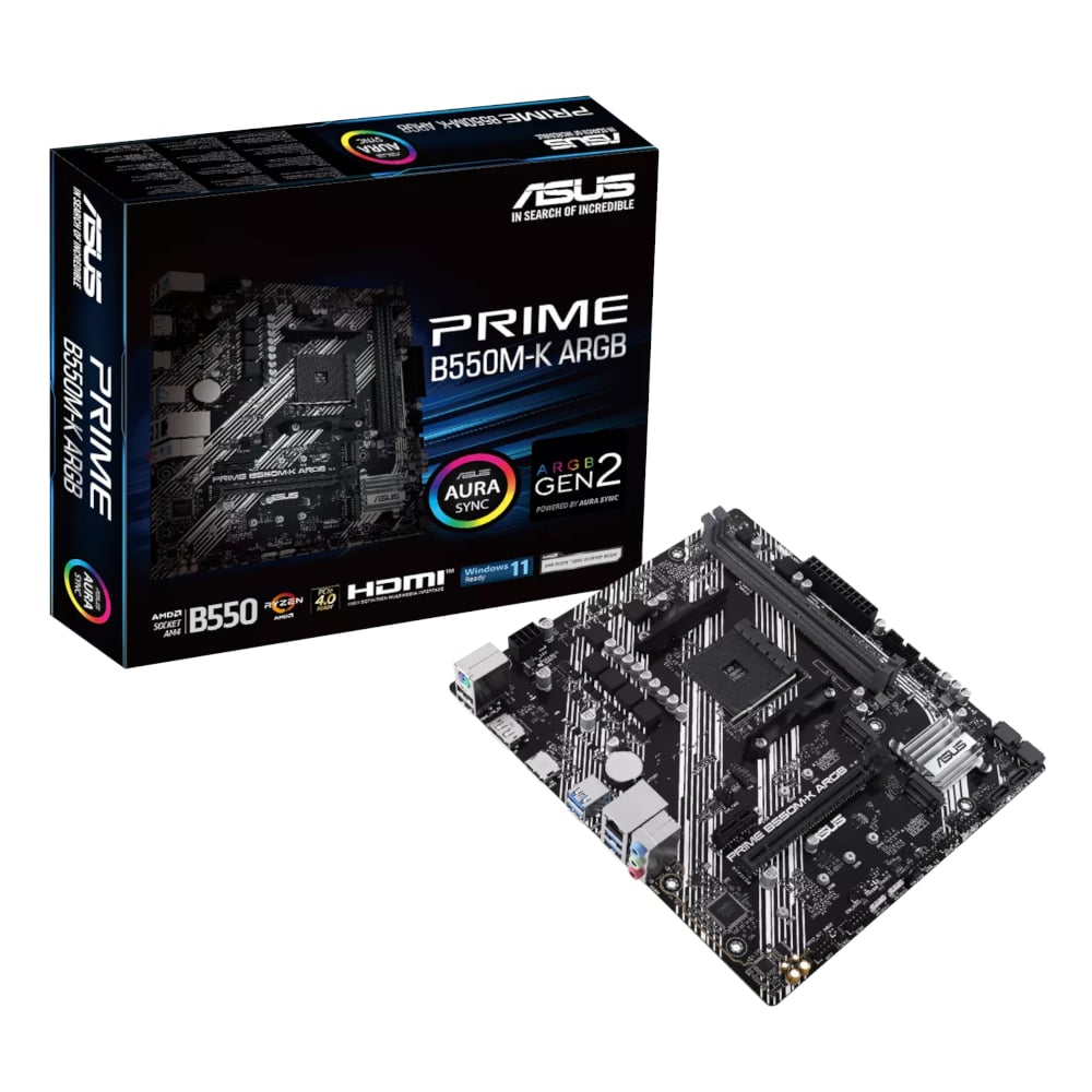 ASUS PRIME B550M-K ARGB AM4 M-ATX Motherboard