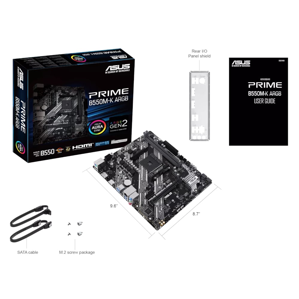 ASUS PRIME B550M-K ARGB AM4 M-ATX Motherboard
