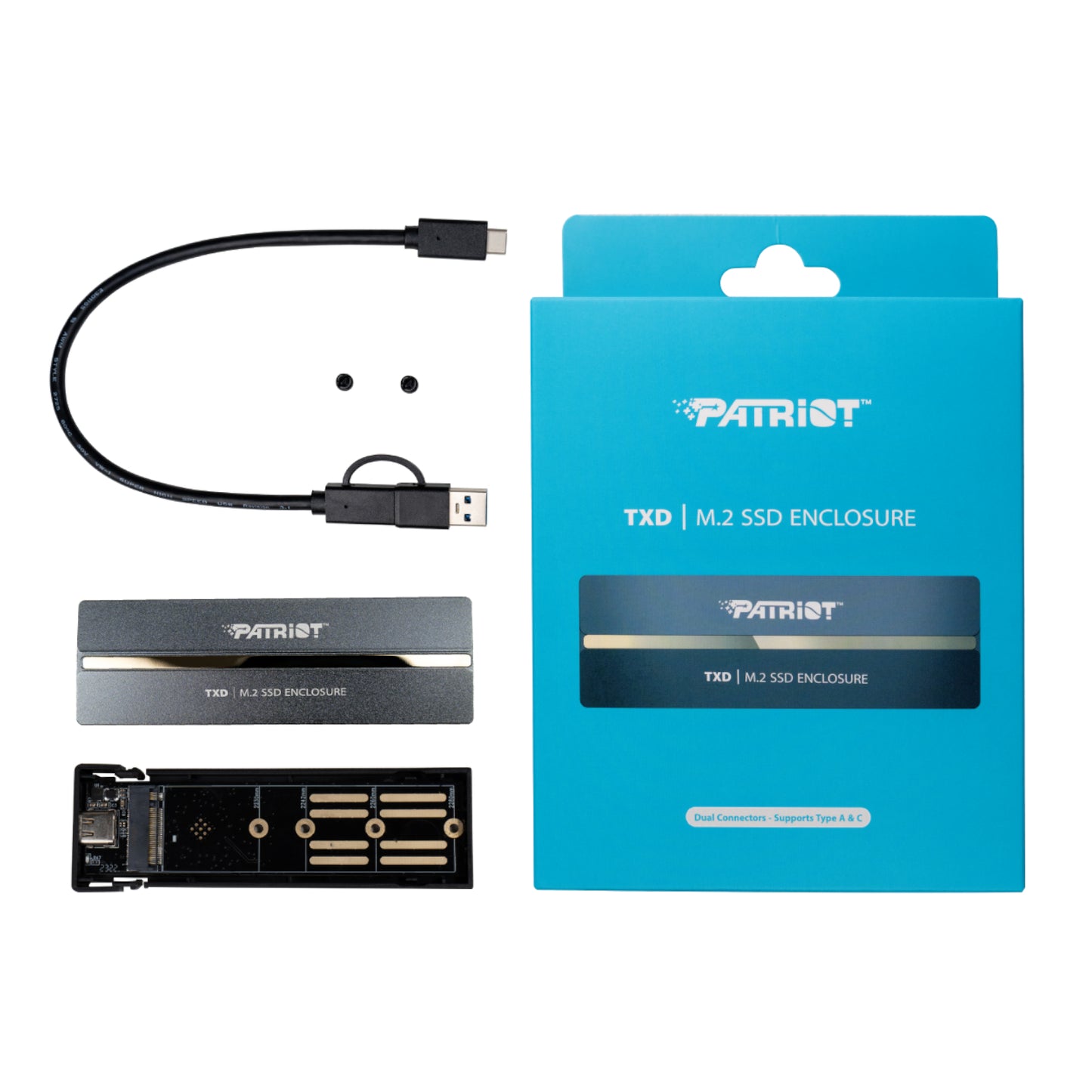 Patriot TXD PCIe M.2 2280 USB 3.2 Gen2 SSD Enclosure – Grey